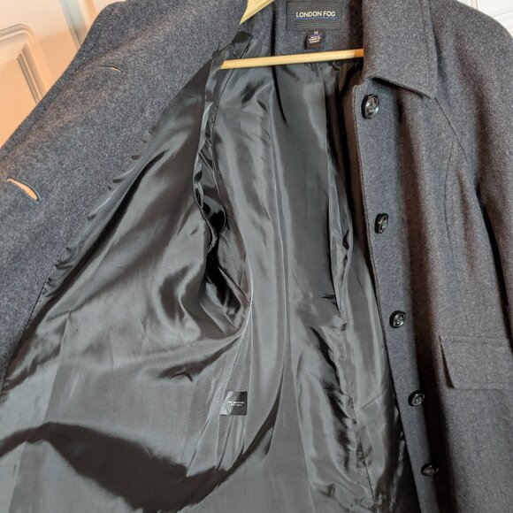 Vintage London Fog Wool Blend Full Length Coat | Women's, Charcoal Gray, Size 14 - Picture 11 of 15